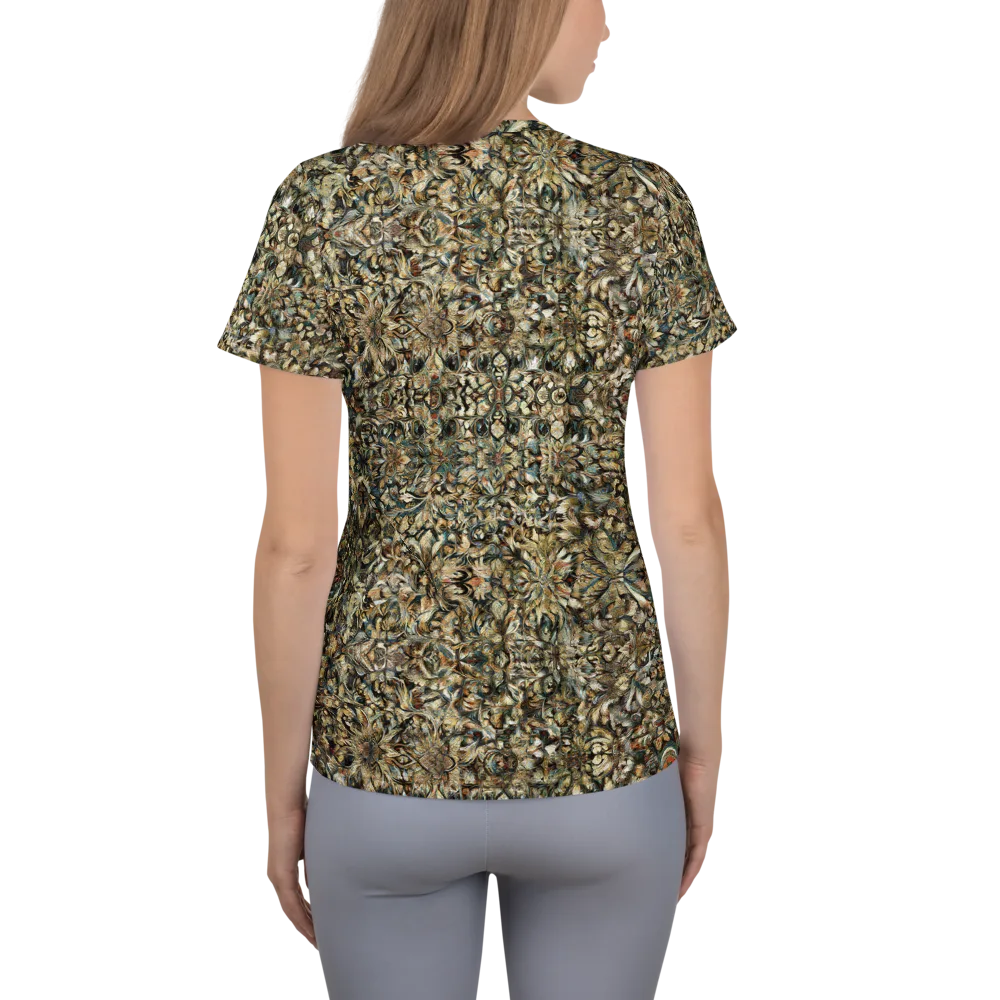 Mossfire Tapestry on Women's Athletic T-Shirt — Back