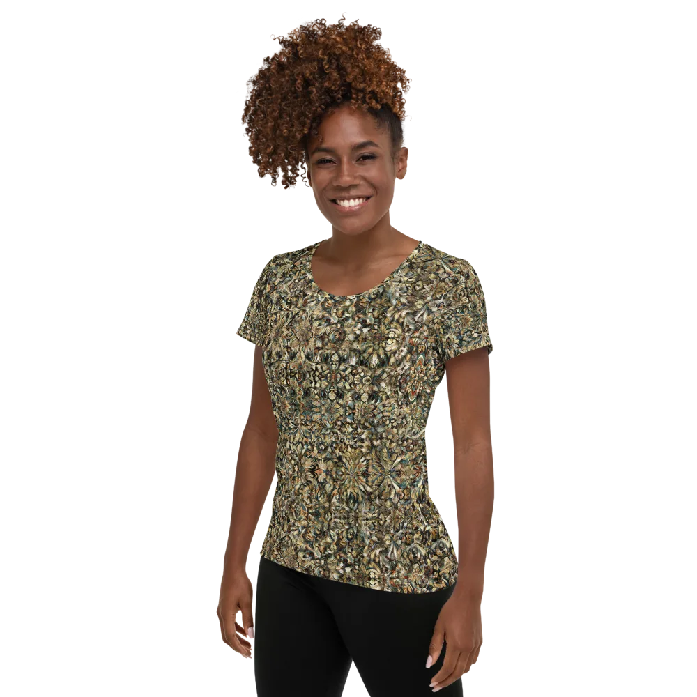 Mossfire Tapestry on Women's Athletic T-Shirt — Left