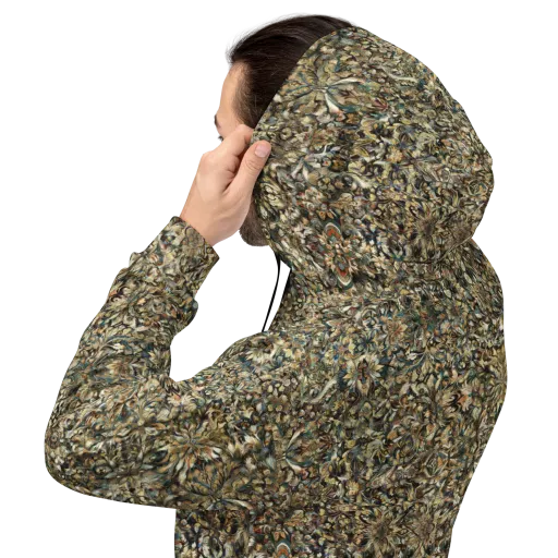 Mossfire Tapestry on a Hoodie