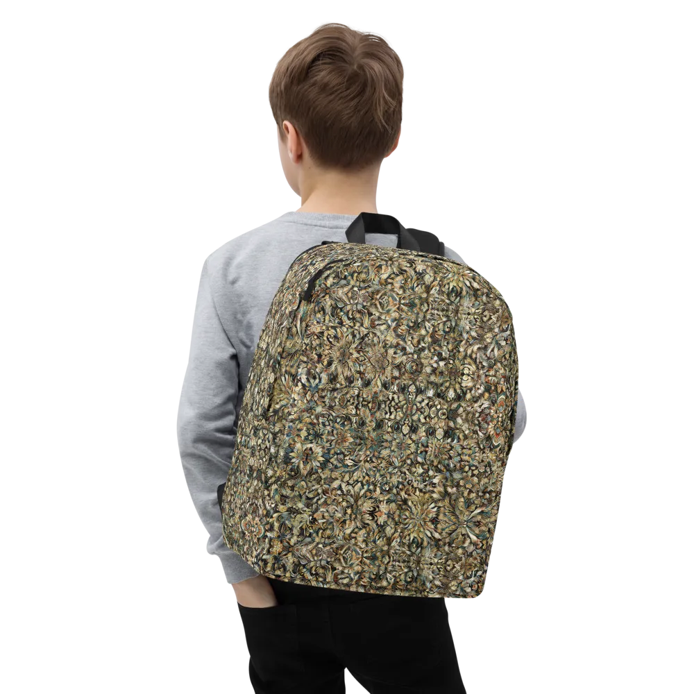 Mossfire Tapestry on Minimalist Backpack — Zoomed-in