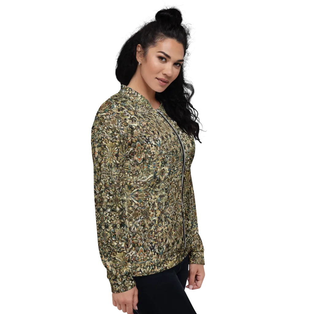 Mossfire Tapestry on Bomber Jacket — Right
