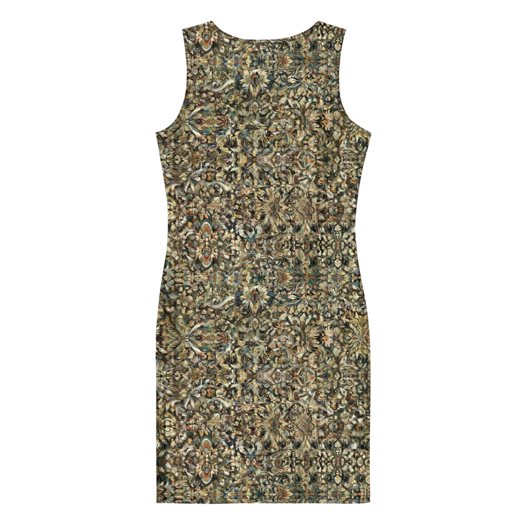 Mossfire Tapestry on Bodycon Dress — Back
