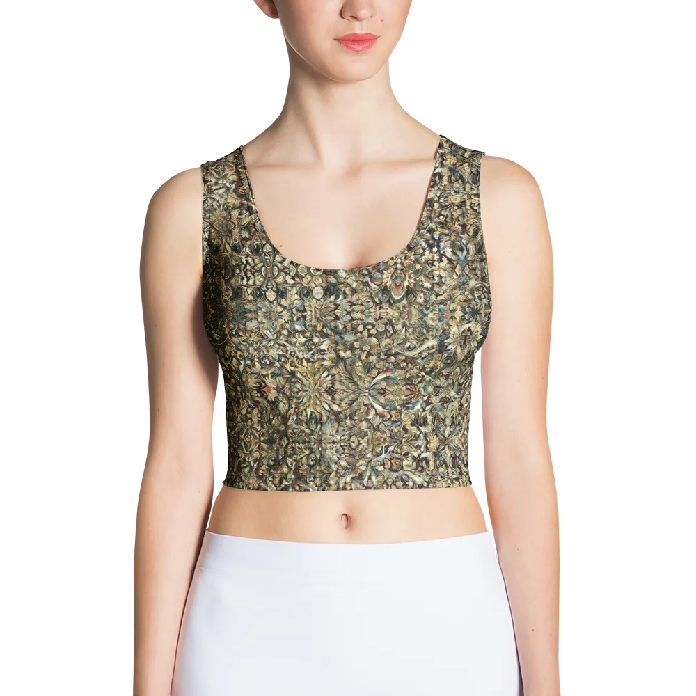 Mossfire Tapestry on Crop Top — Front