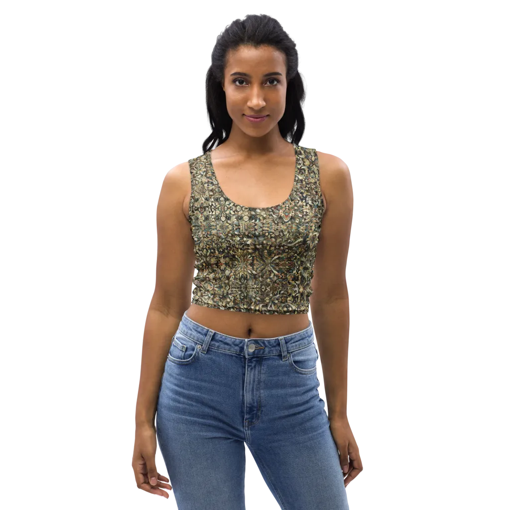 Mossfire Tapestry on Crop Top — Front