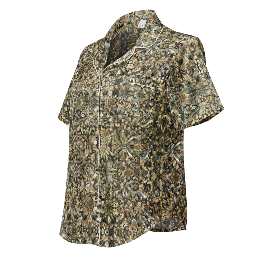 Mossfire Tapestry on Women's Short Sleeve Pajama Top — Left Front