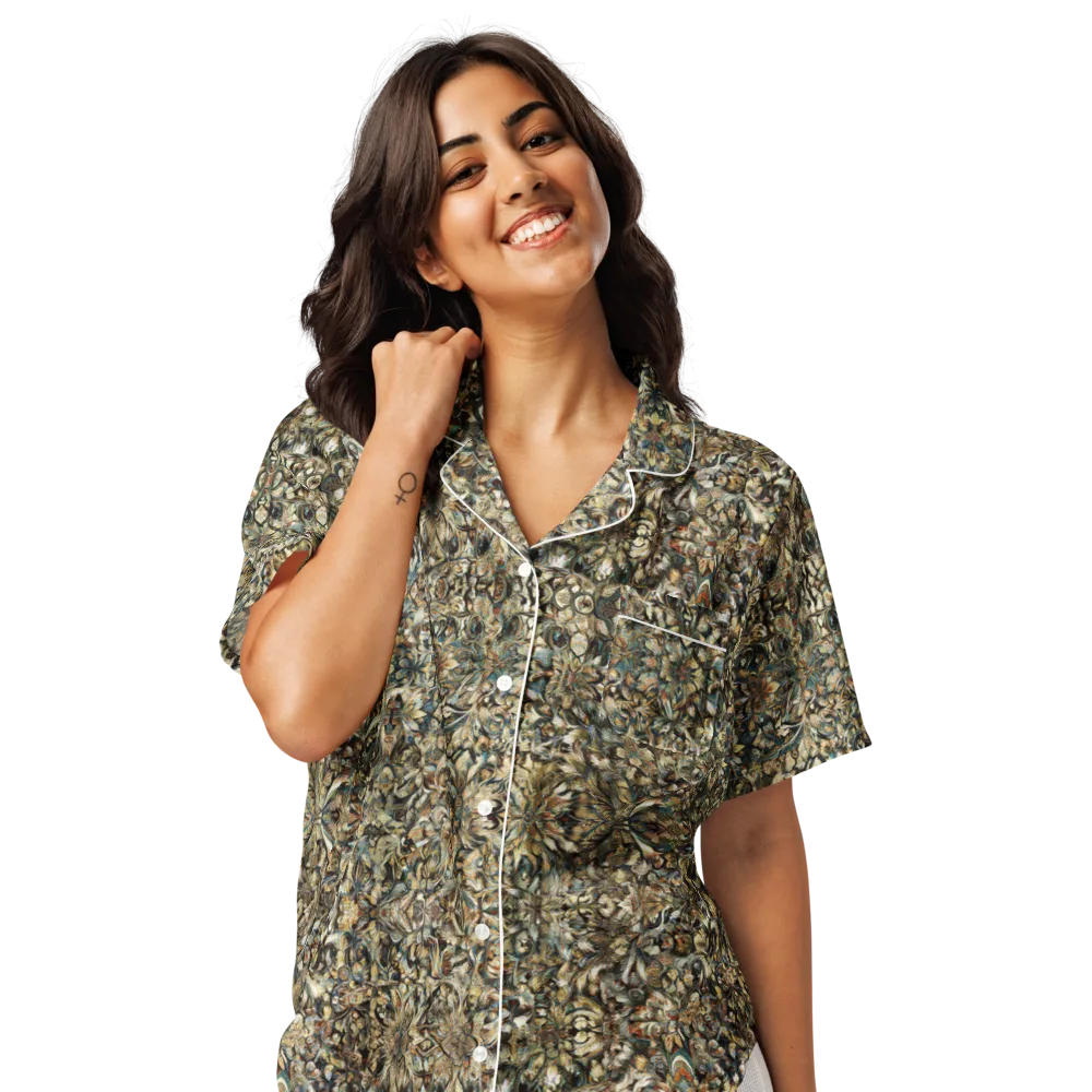 Mossfire Tapestry on Women's Short Sleeve Pajama Top — Front