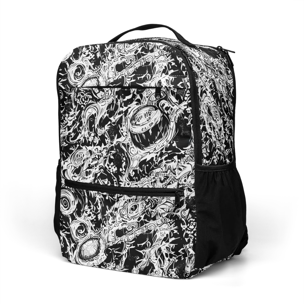 Monochrome Mayhem on Utility Backpack — Left Front
