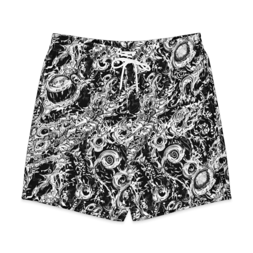Monochrome Mayhem on a Men's Board Shorts