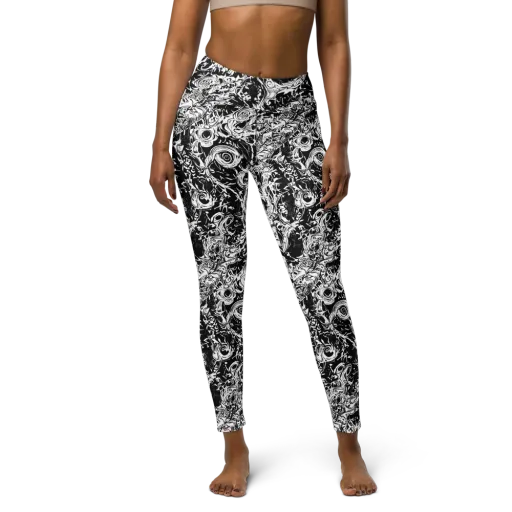 Monochrome Mayhem on a Yoga Leggings