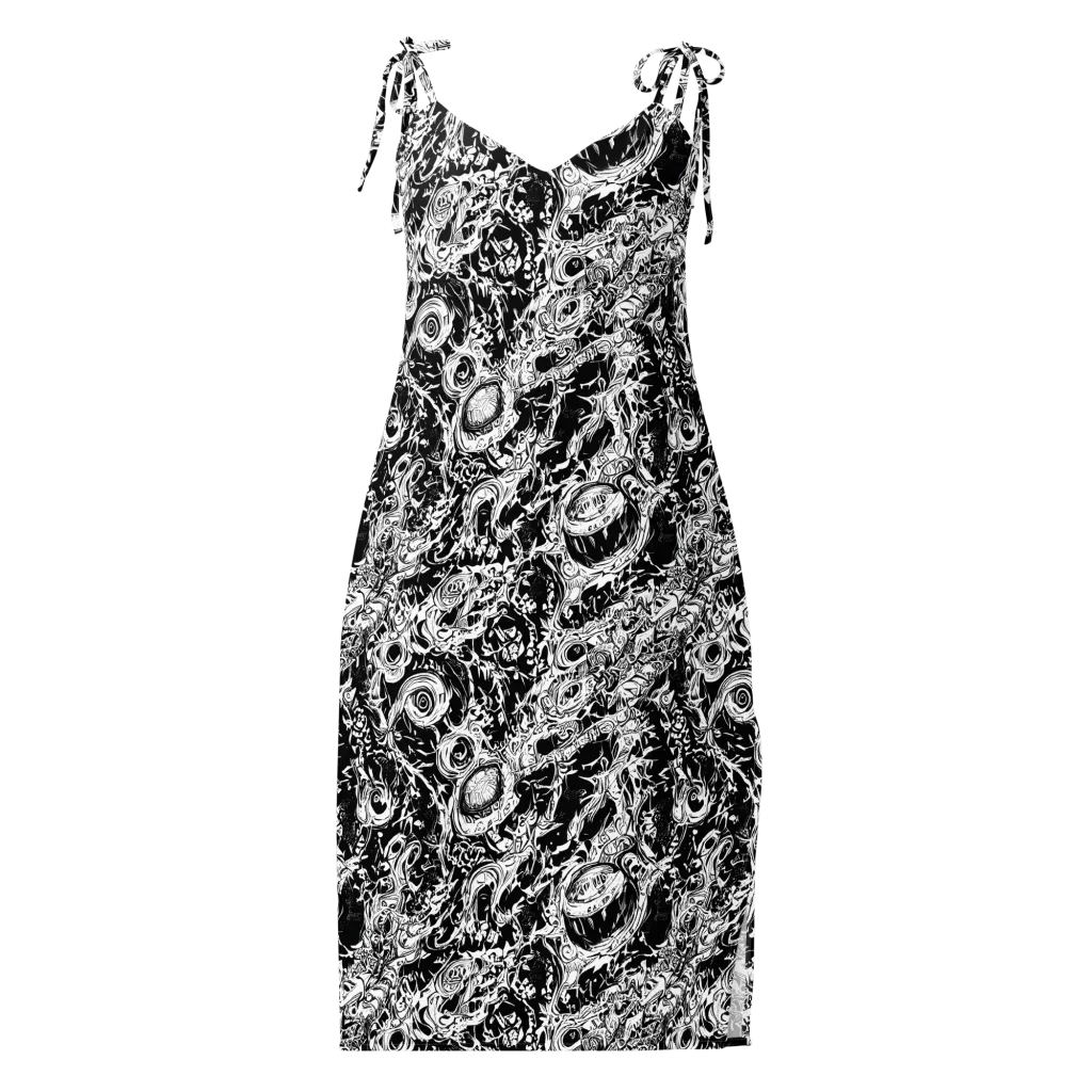 Monochrome Mayhem on Slip Dress — Front