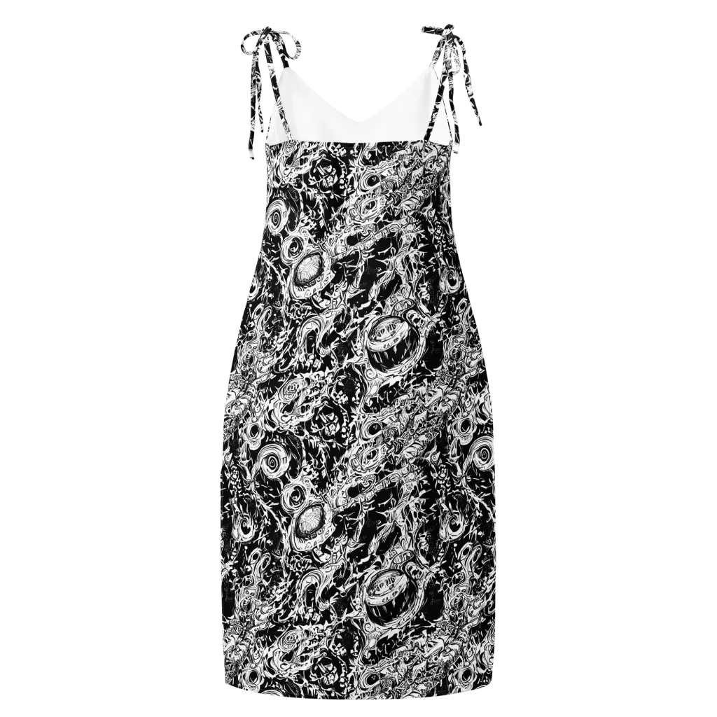 Monochrome Mayhem on Slip Dress — Back