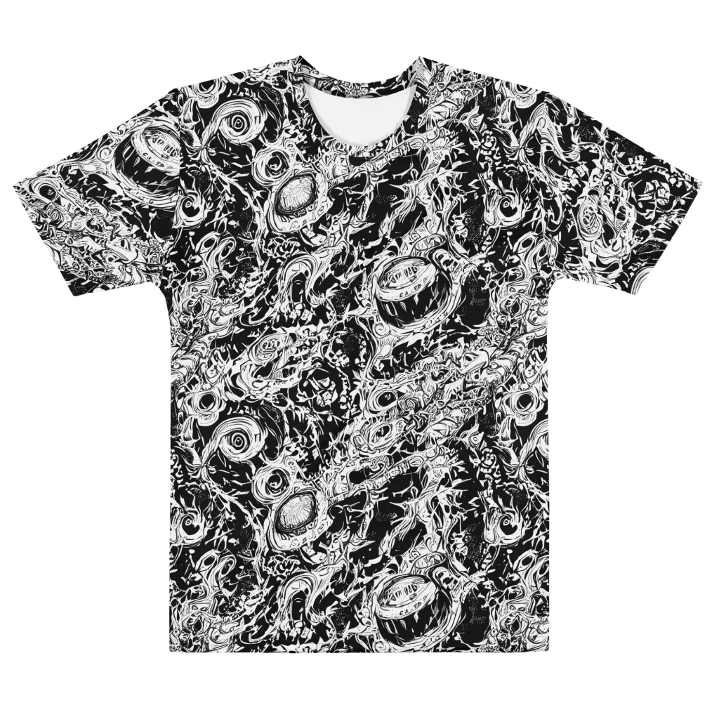 Monochrome Mayhem on Men's Cotton Crew Neck T-Shirt — Front