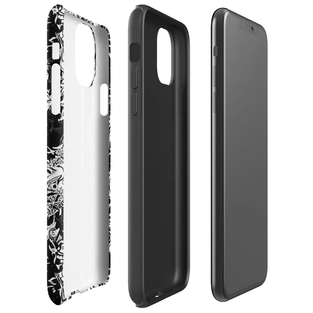 Monochrome Mayhem on Tough Case for iPhone® — Right