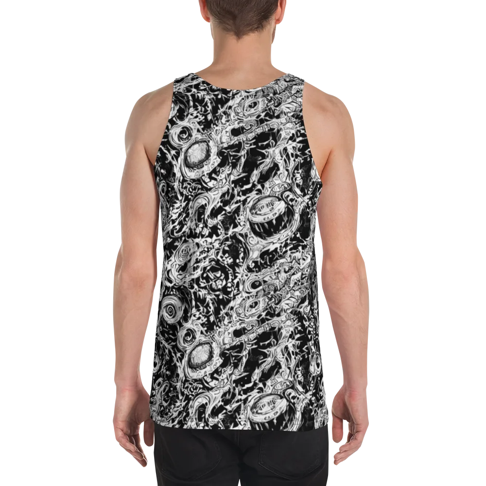 Monochrome Mayhem on Men's Tank Top — Back