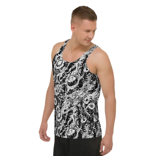 Monochrome Mayhem on a Men's Tank Top