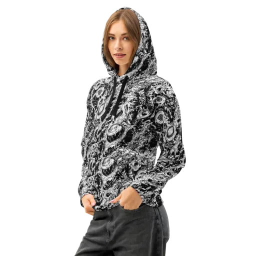 Monochrome Mayhem on a Cotton Hoodie