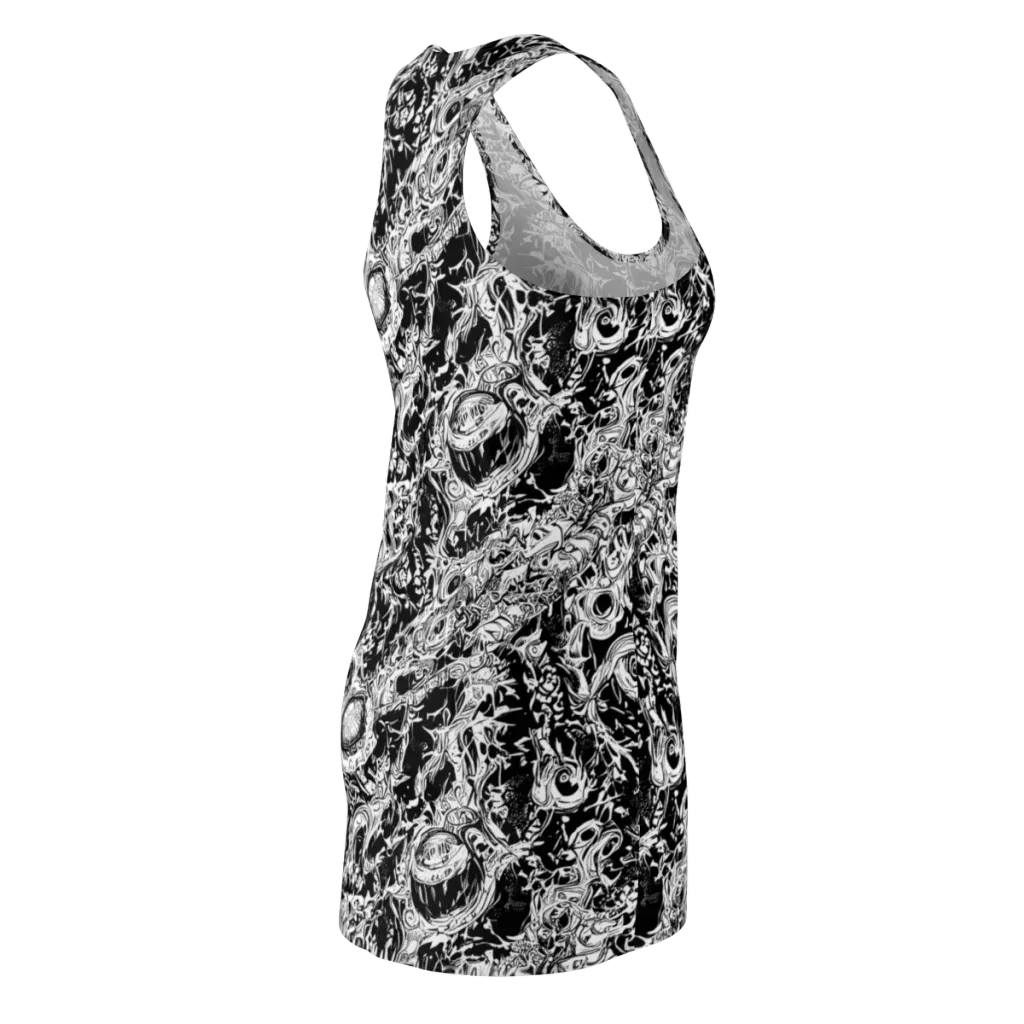 Monochrome Mayhem on Racerback Dress — Back Side