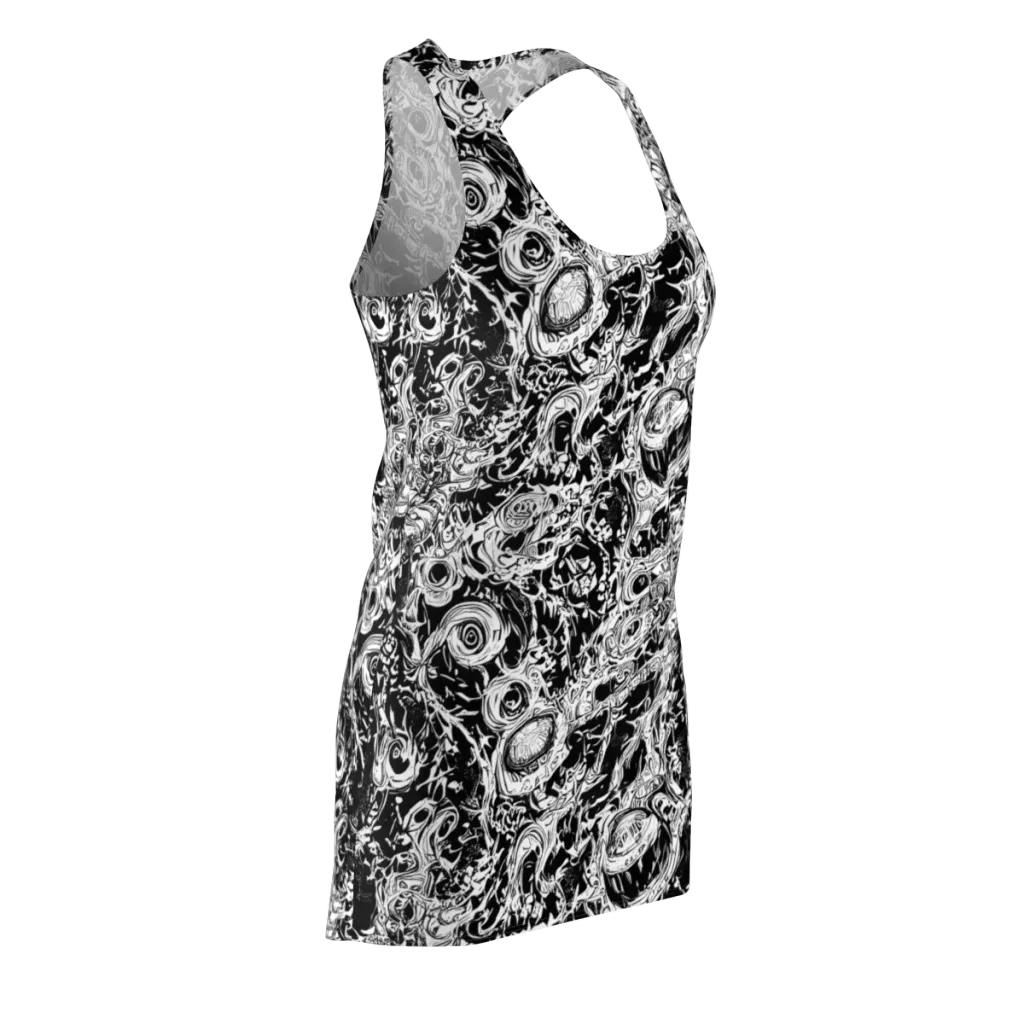 Monochrome Mayhem on Racerback Dress — Front Side