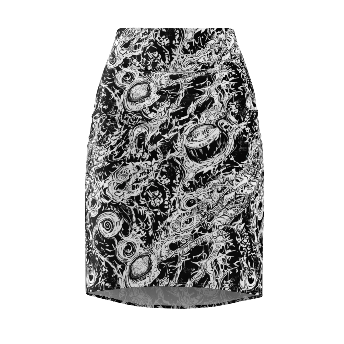 Monochrome Mayhem on Pencil Skirt — Front