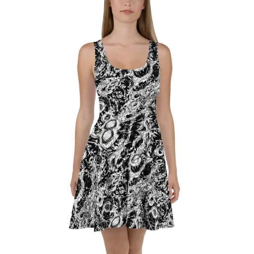 Monochrome Mayhem on a Skater Dress