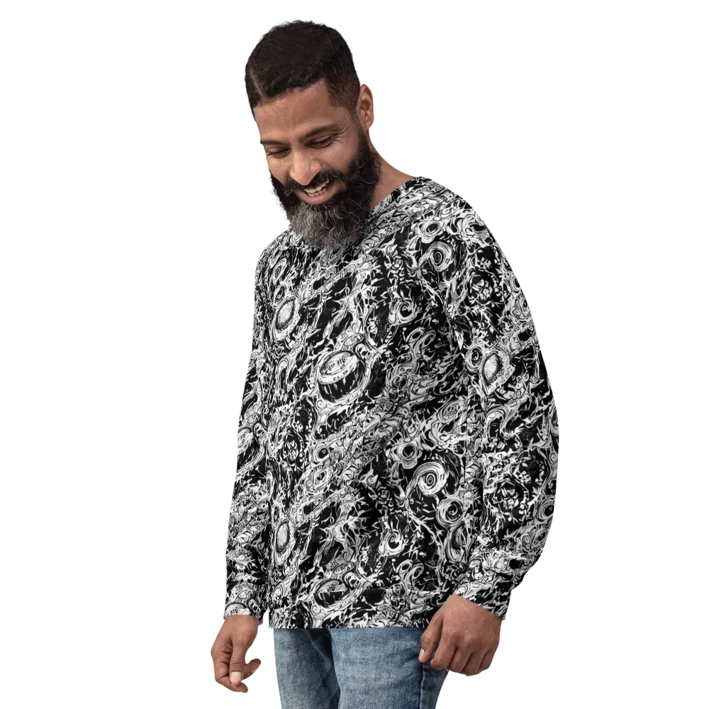 Monochrome Mayhem on Sweatshirt — Left Front