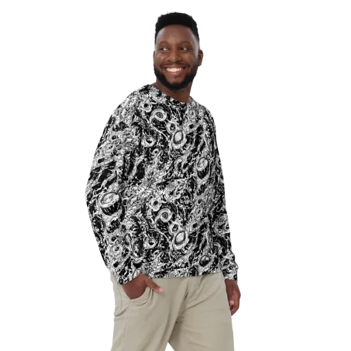 Monochrome Mayhem on a Sweatshirt