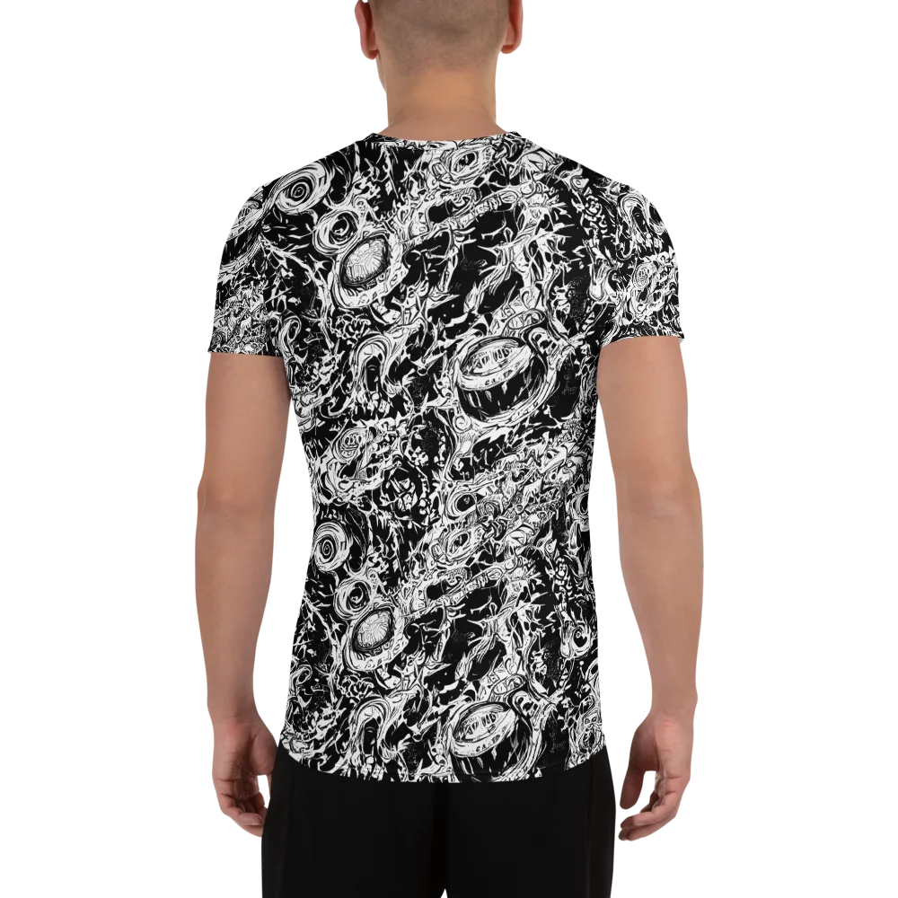 Monochrome Mayhem on Men's Athletic T-Shirt — Back