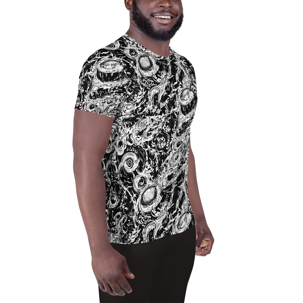 Monochrome Mayhem on Men's Athletic T-Shirt — Right