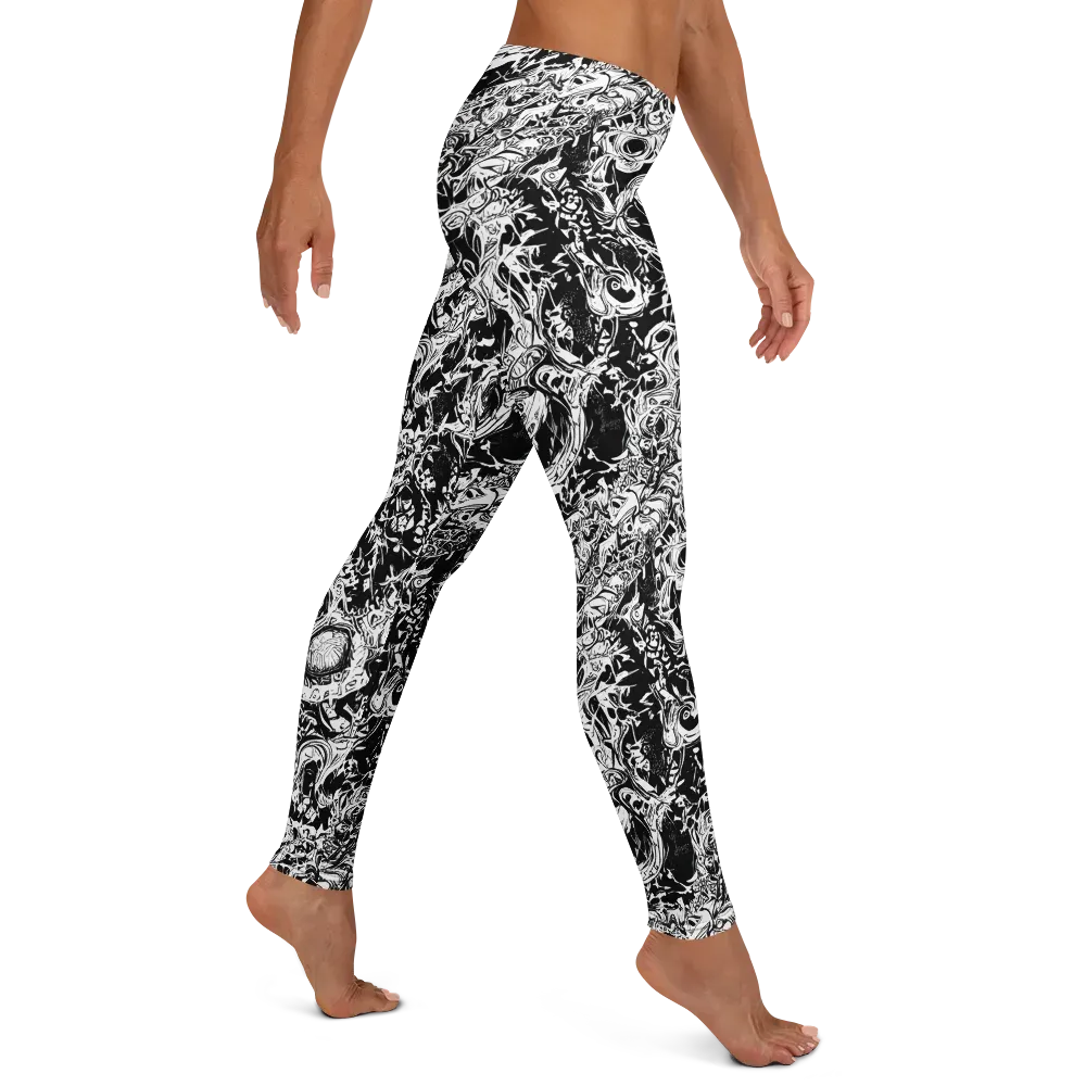 Monochrome Mayhem on Leggings — Right