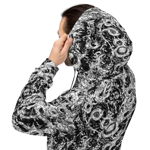 Monochrome Mayhem on a Hoodie