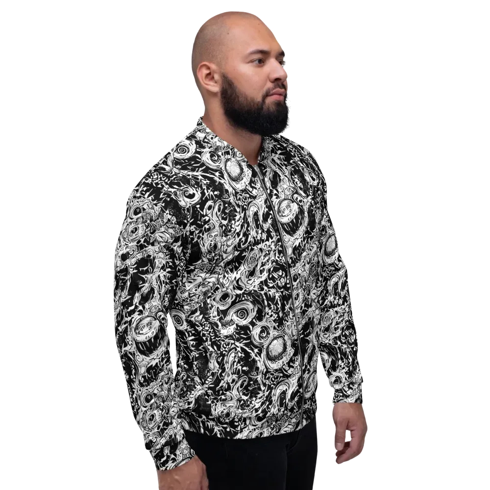 Monochrome Mayhem on Bomber Jacket — Right