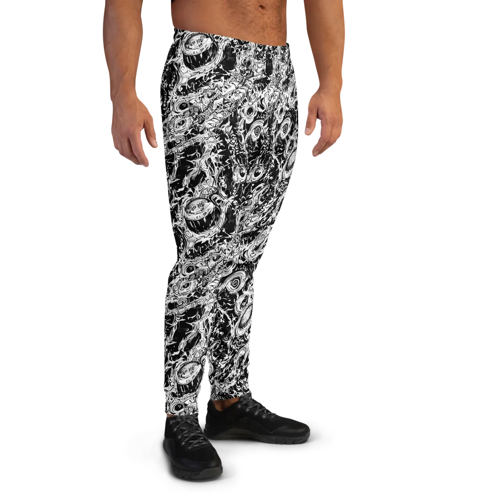 Monochrome Mayhem on Men's Joggers — Right