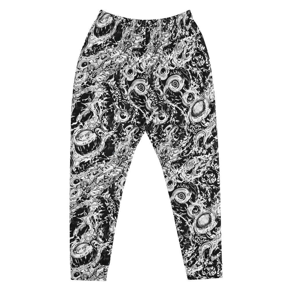 Monochrome Mayhem on Men's Joggers — Front
