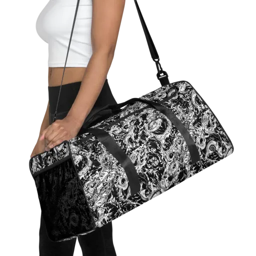 Monochrome Mayhem on a Duffle Bag