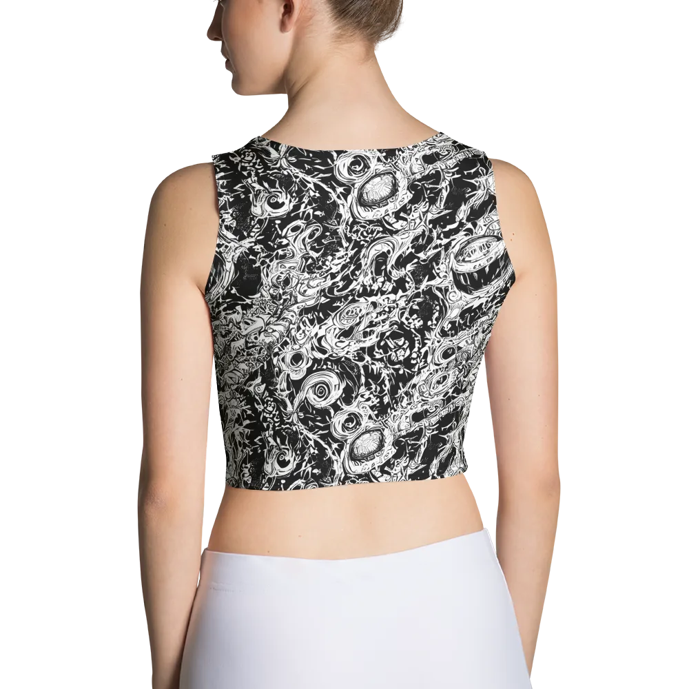 Monochrome Mayhem on Crop Top — Back