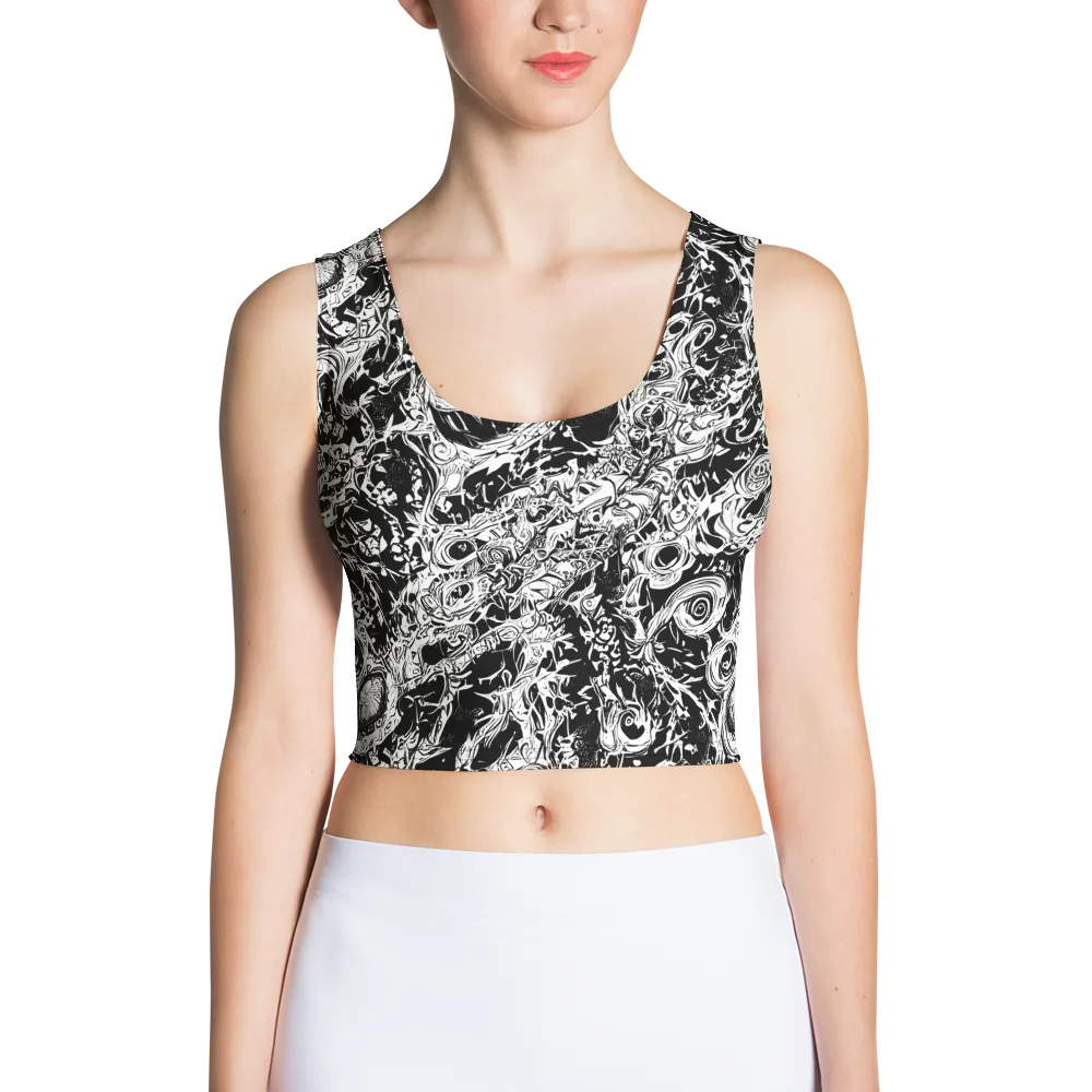 Monochrome Mayhem on Crop Top — Front
