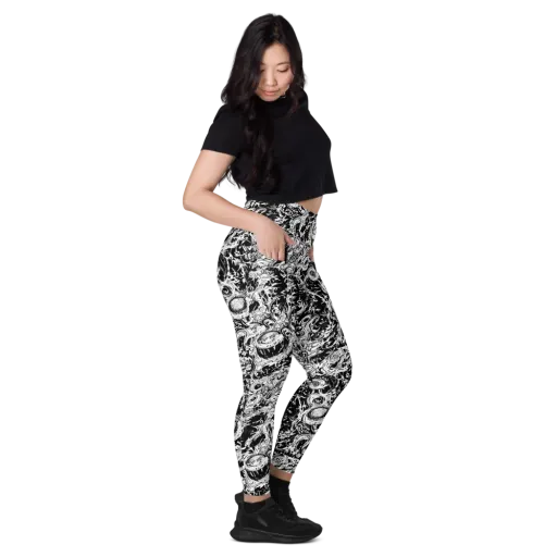 Monochrome Mayhem on a Leggings with Pockets