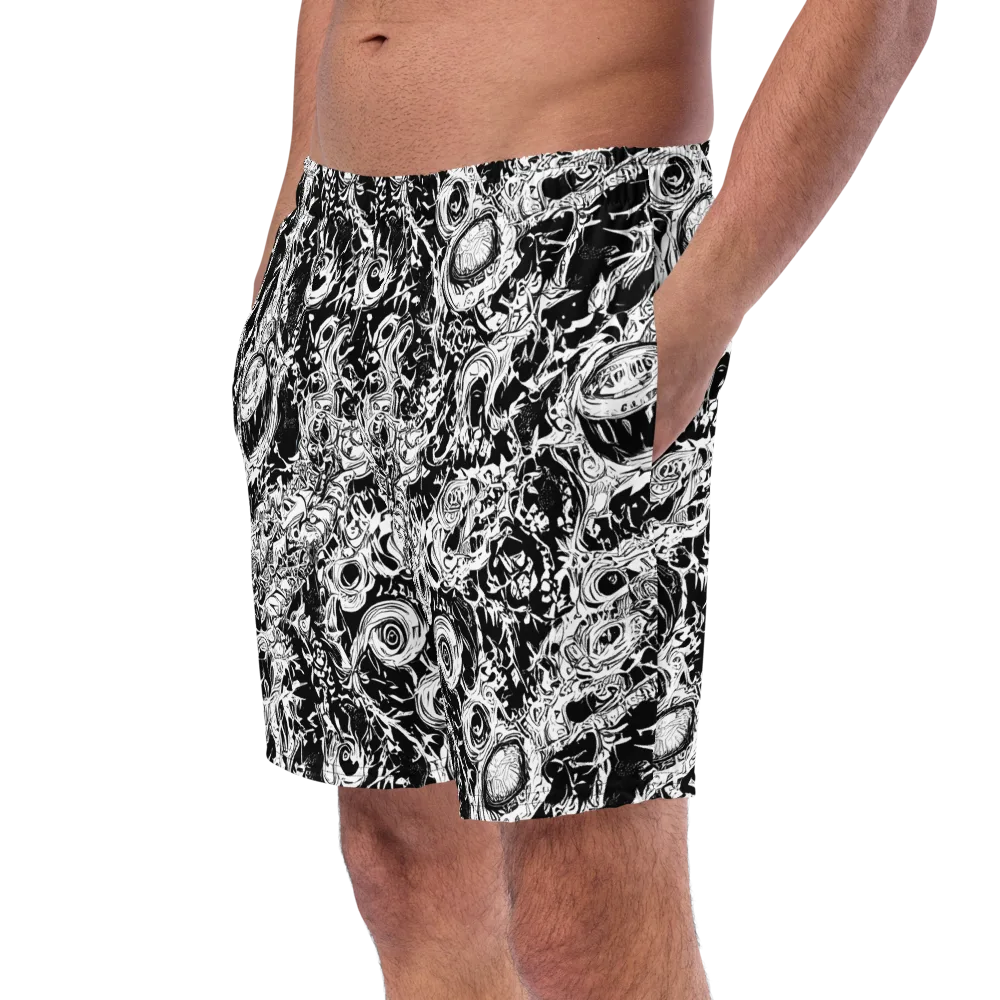 Monochrome Mayhem on Swim Trunks — Left Front