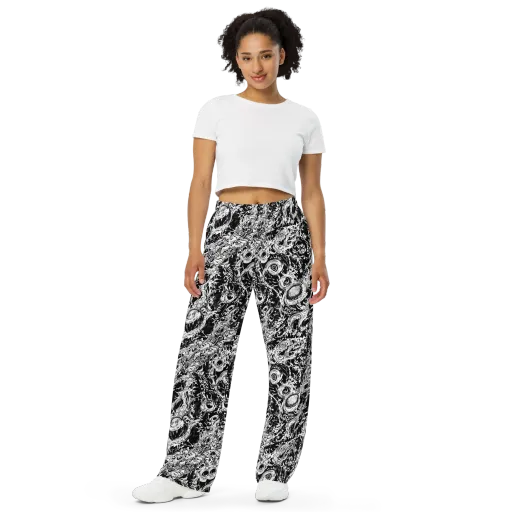 Monochrome Mayhem on a Wide-Leg Pants