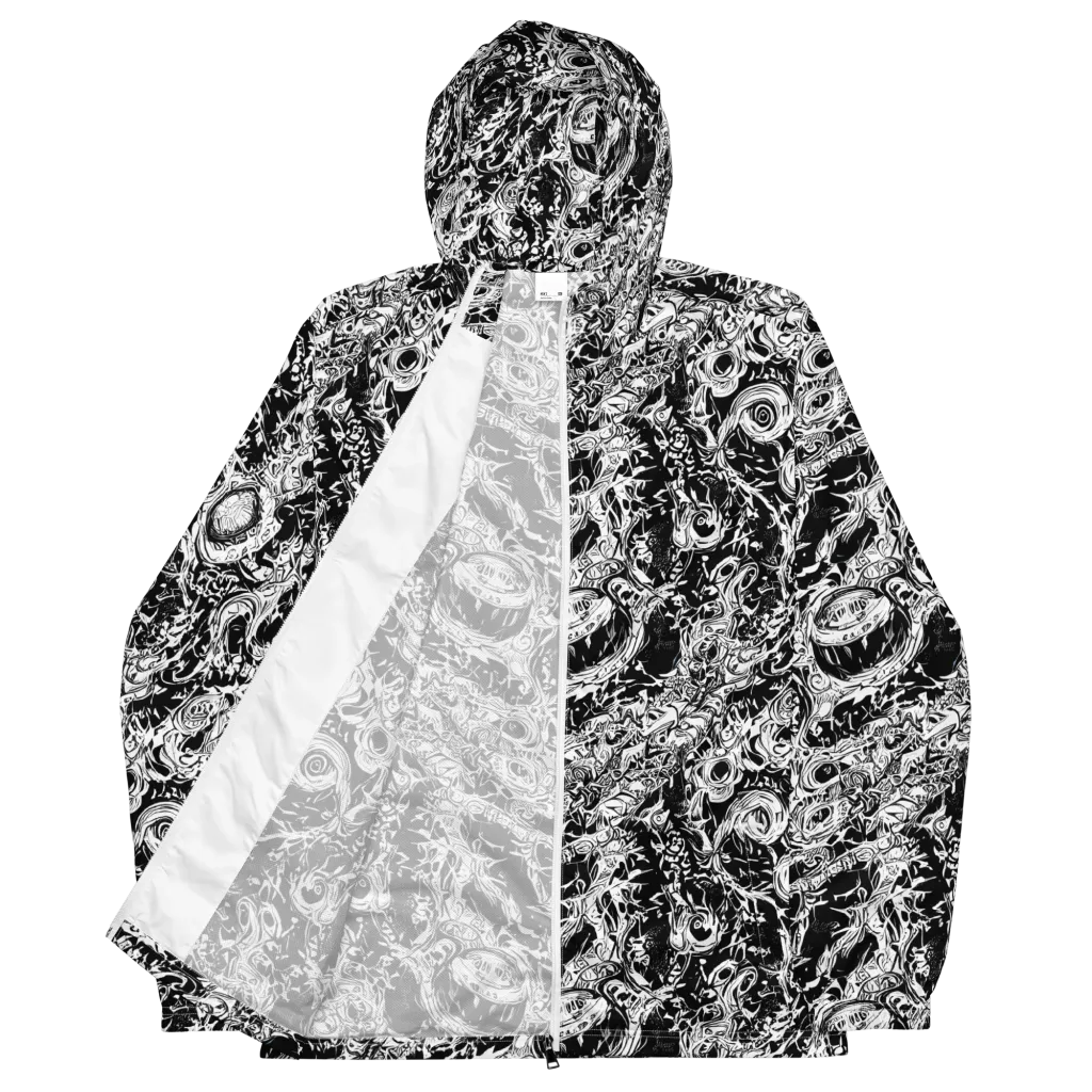 Monochrome Mayhem on Men's Windbreaker — Front