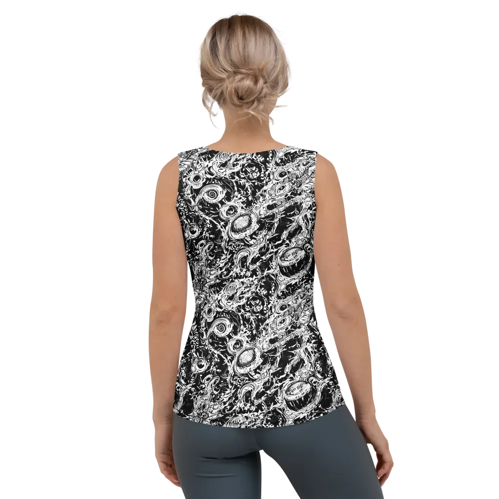 Monochrome Mayhem on Women's Tank Top — Back