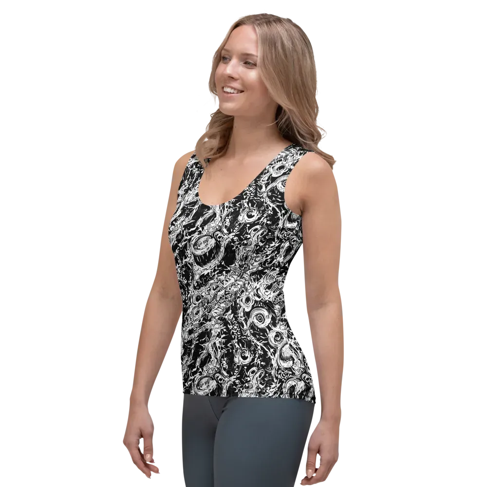 Monochrome Mayhem on Women's Tank Top — Left Front