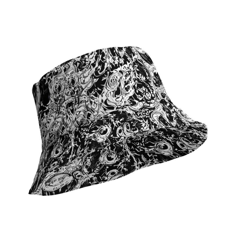 Monochrome Mayhem on Reversible Bucket Hat — Product details Outside
