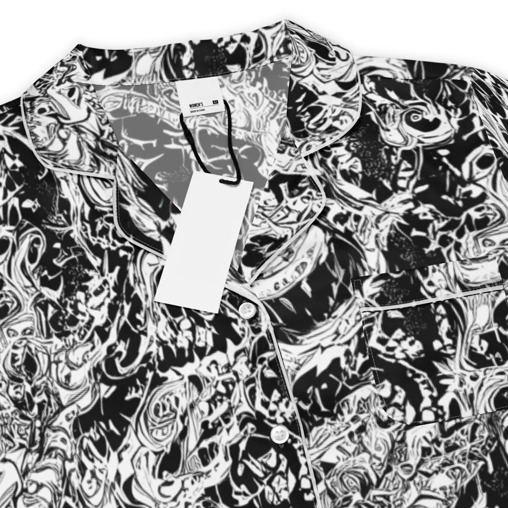 Monochrome Mayhem on Women's Short Sleeve Pajama Top — Product details