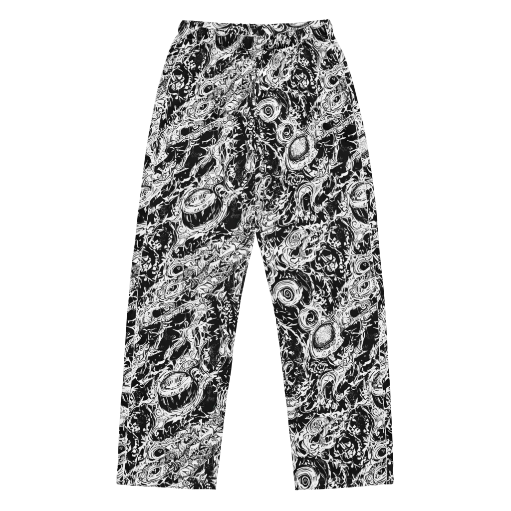 Monochrome Mayhem on Women's Pajama Pants — Front