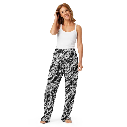 Monochrome Mayhem on a Women's Pajama Pants