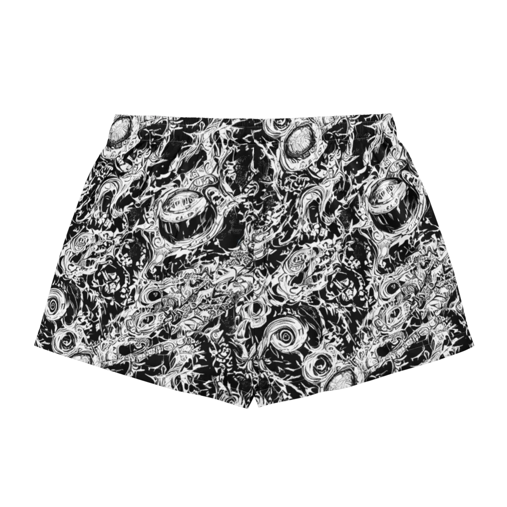 Monochrome Mayhem on Women's Pajama Shorts — Back