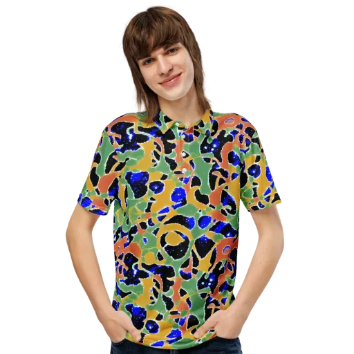 Cobalt Collage on a Men's Slim Fit Polo Shirt