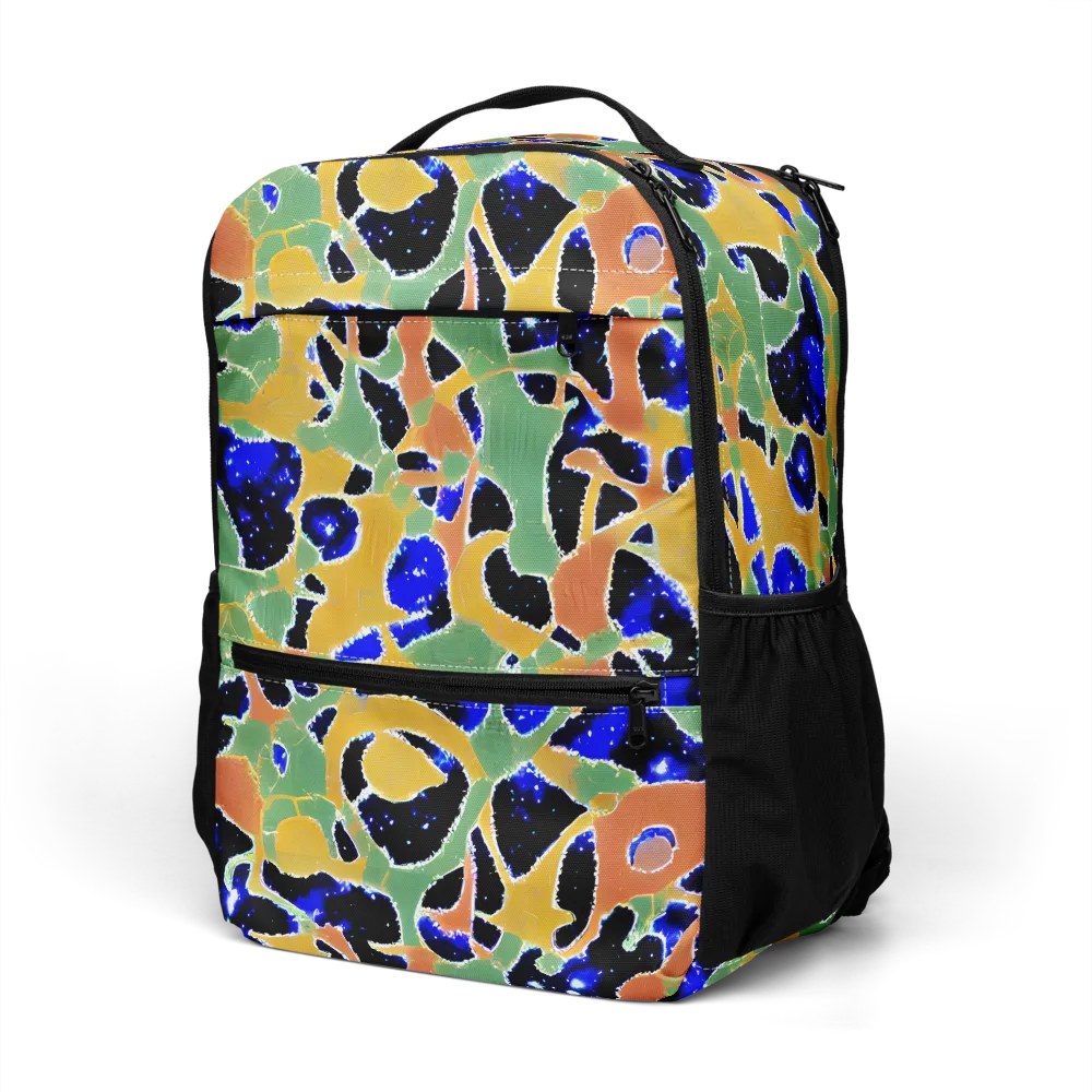 Cobalt Collage on Utility Backpack — Left Front