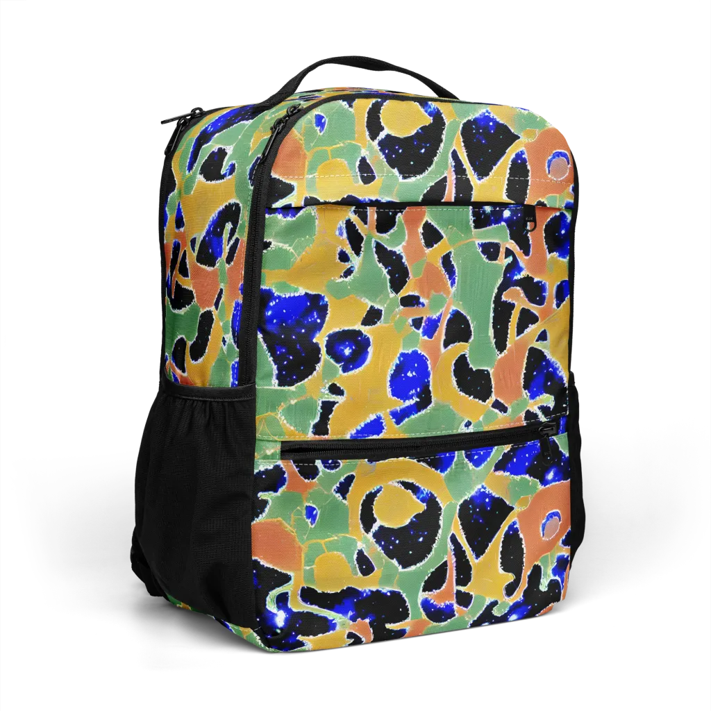 Cobalt Collage on Utility Backpack — Right Front